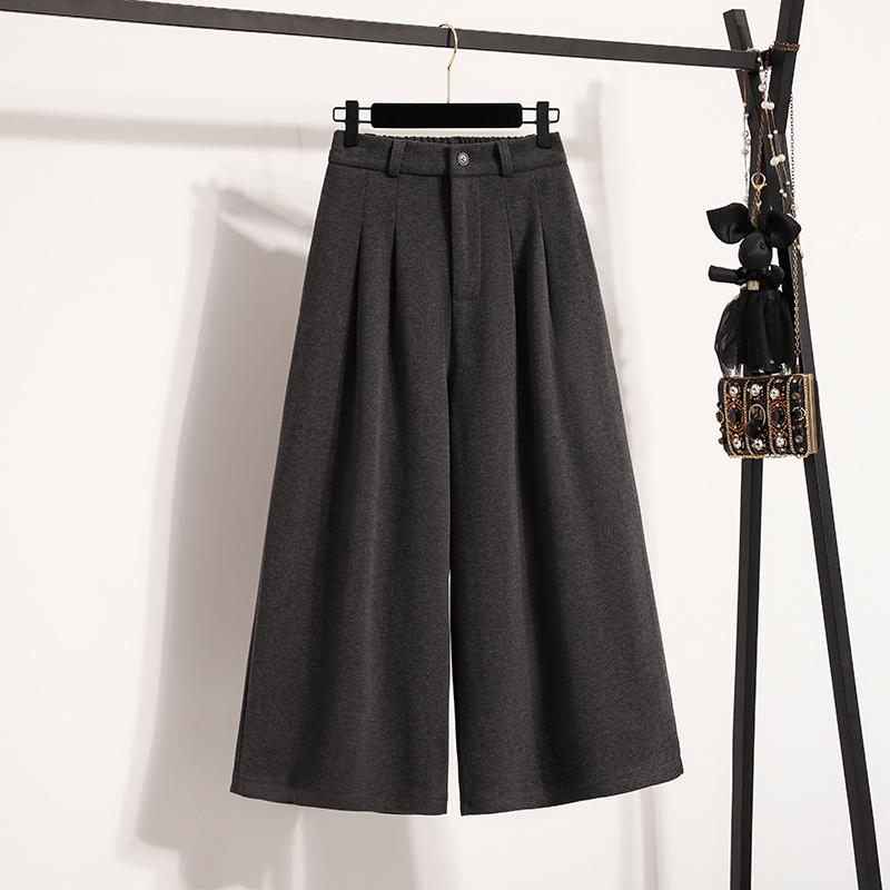 

DIMANAF 2025 Осінь Зима Жіночі Штани Великого Розміру Мода Леді Довгі Штани Оверсайз Вільні Штанини Товсті 5XL сірий