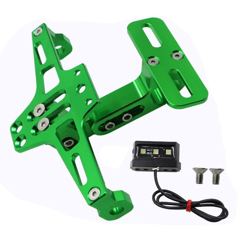 Motorcycle License Plate Mount With LED Light Adjustment License Plate Frame Set