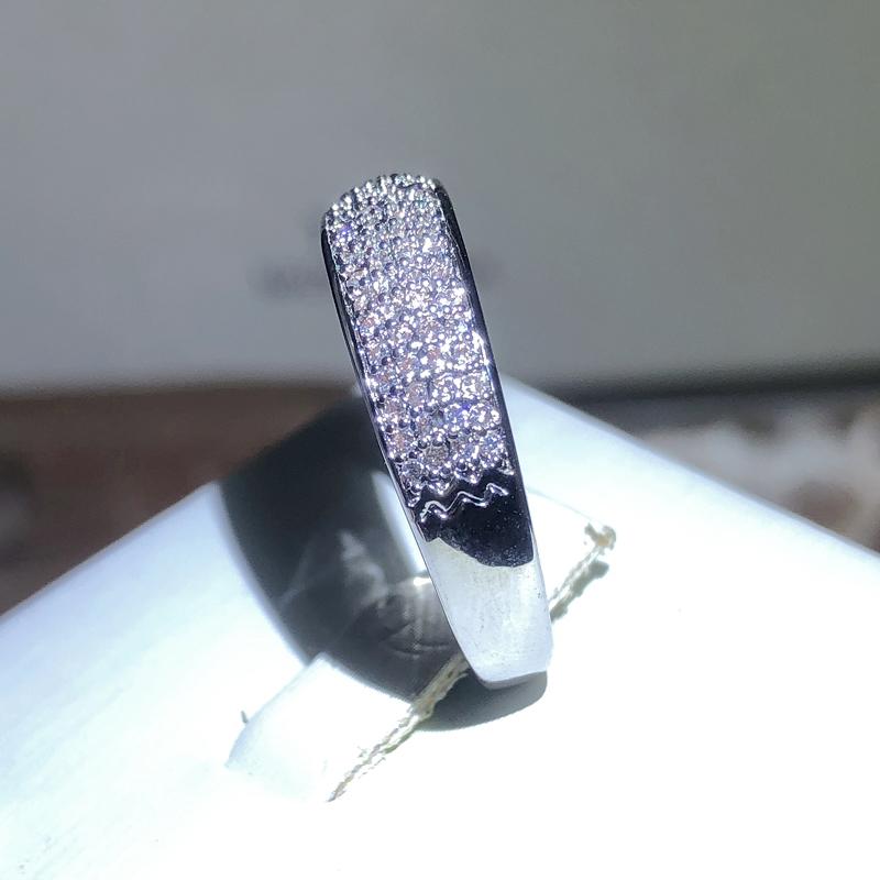 Sparkling White Zirconia Full Diamond Ring Ladies 925 Stamp New Fashion Party Wedding Jewelry Gifts For Men And Women