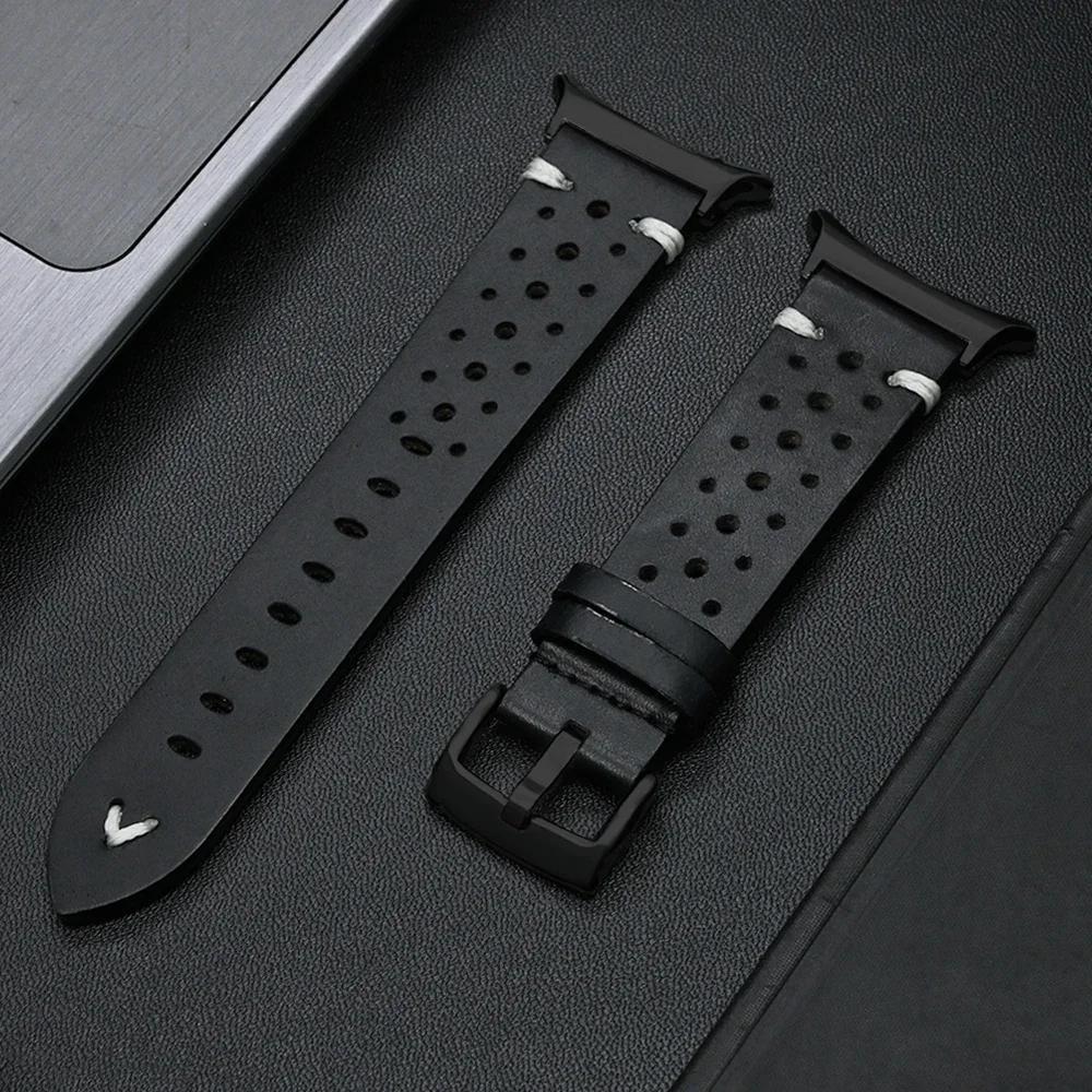 Luxus-Lederarmband für Samsung Galaxy Ultra Watch 47mm Lückenlos Business-Armband für GALAXY WATCH ULTRA 47 Gebogenes Endstück