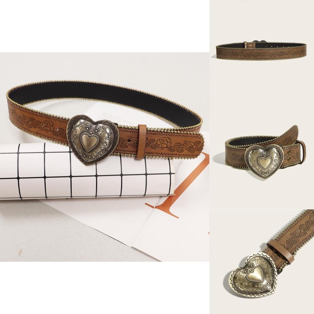 Style Pu Leather Belt With Alloy Snap Closure And Retro Rivet Detail For Youth Fashion