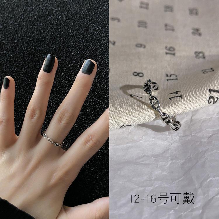 Style Korean Trendy 925 Silver Ring For Women Open Adjustable Finger Jewelry Elegant