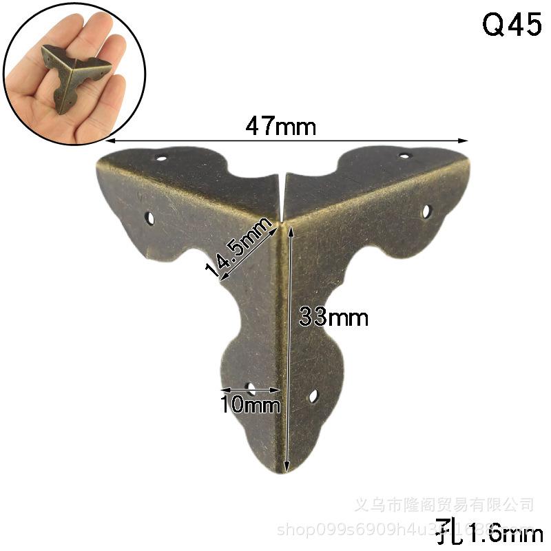 20Pack Furniture Antique Bronze Triangle Edge Metal Corner Guard for Storage Box Jewelry Case Cabinet Coffee Table Wooden Chest