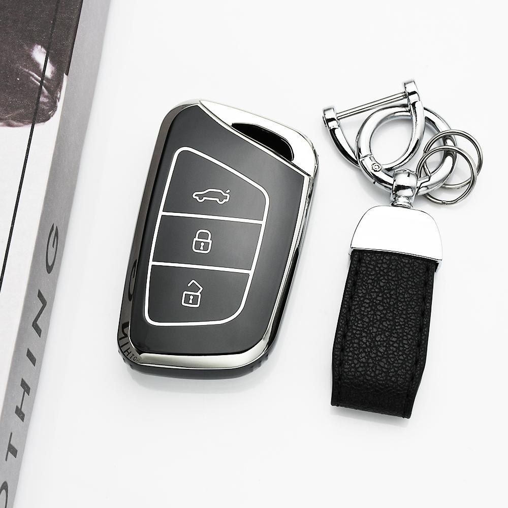 Auto Shell Fob For Jac Jiayue X7 Ic5 Iev S4 7S T8 A5 X4 Refine S4 S7 M6 Silver Edge Tpu Car Key Case Keyless Cover Accessories
