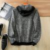 Export Order Arabesquitic Fabric Knitting Craft Export Men's Spring and Autumn Loose Casual Hooded Pullover Men's Coat Fashion
