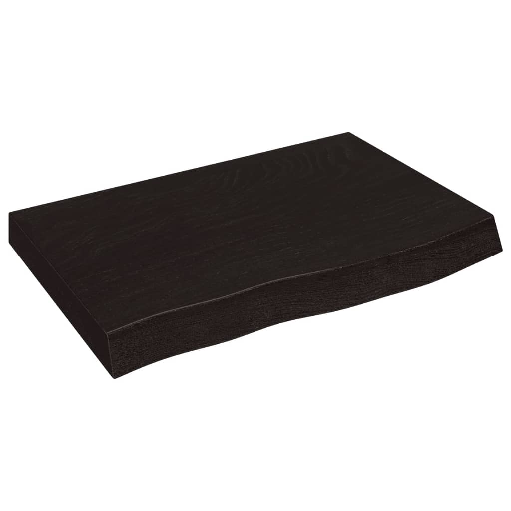 vidaXL Wall Shelf Dark Brown 60 X 40 X (2 6) Cm Solid Oak Wood Treated