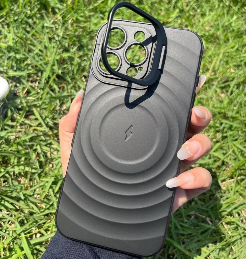 New Anti-Drop Magnetic Case for Huawei Mate 70 Pro Plus 5G Mate70 Pro+ Wireless Charging Kickstand Shell Silky Touch Wave Pattern Cover