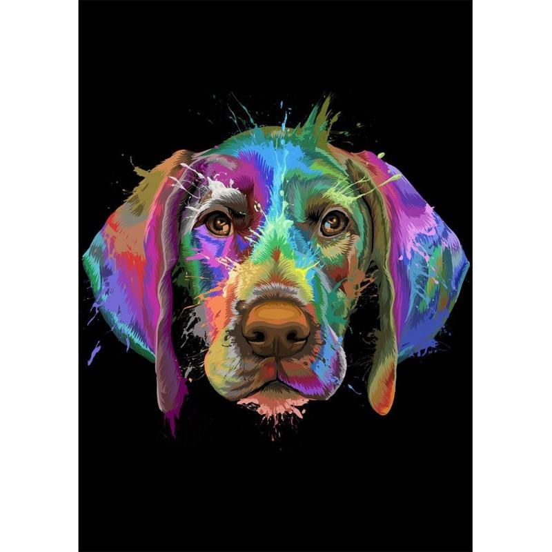 Abstract watercolor, French bulldog, pups, posters, canvas printing, colorful picture of a dog, wall painting for the living room, quadros