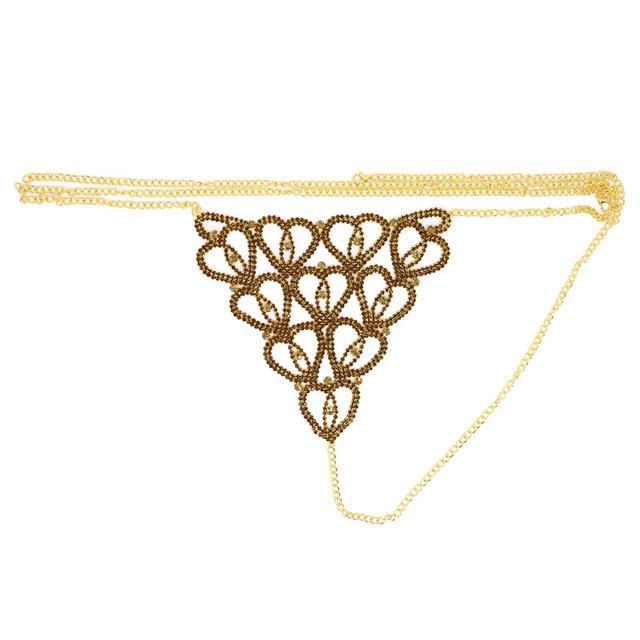 Accessories Rhinestone Claw Chain Body Chain Heart-Shaped Sexy Bikini Diamond Panties Body Chain Direct
