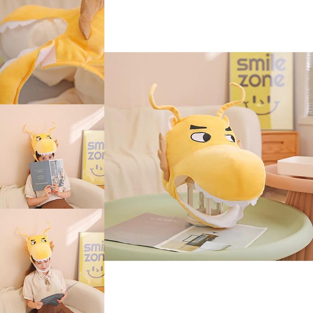 Velkoobchodní Zlatá Dračí Hlava Klobouk Pro Fotografické Rekvizity A Vystoupení Kreslený Styl Plyšový Klobouk Maskot Roku)