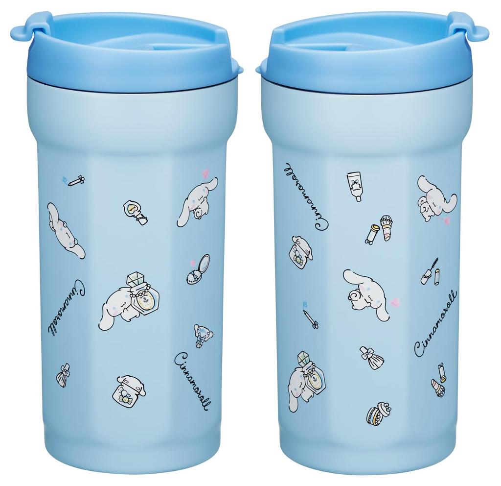 Skater Octagonal Lidded Stainless Steel Tumbler 350ml Heat Cold Vacuum Flap Watercolor Insulation, Insulation, Insulation, Lock, Sanrio, Cinnamoroll,