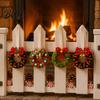 Holiday Door Decoration Handmade Pipe Cleaner Christmas Wreath Ornament Chenille Stems Mini Bow Bell Crafts with Bells for Window Fireplace