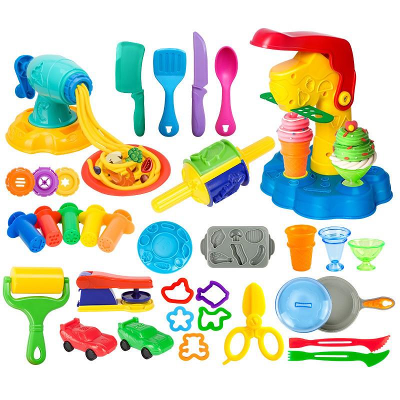 Children's DIY Color Clay Craft Kit: Includes Leather Clay, Glue Machine, Needle Cylinder, Noodle Maker, Dessert, Cake, and Bread Making Tools.