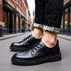 Neue Herren-Slip-on Leder Business-Schuhe: Ohne Schnürsenkel, Dicke Sohle, Perfekt für Hochzeiten und Vorstellungsgespräche. Idealer britischer Freizeitstil.