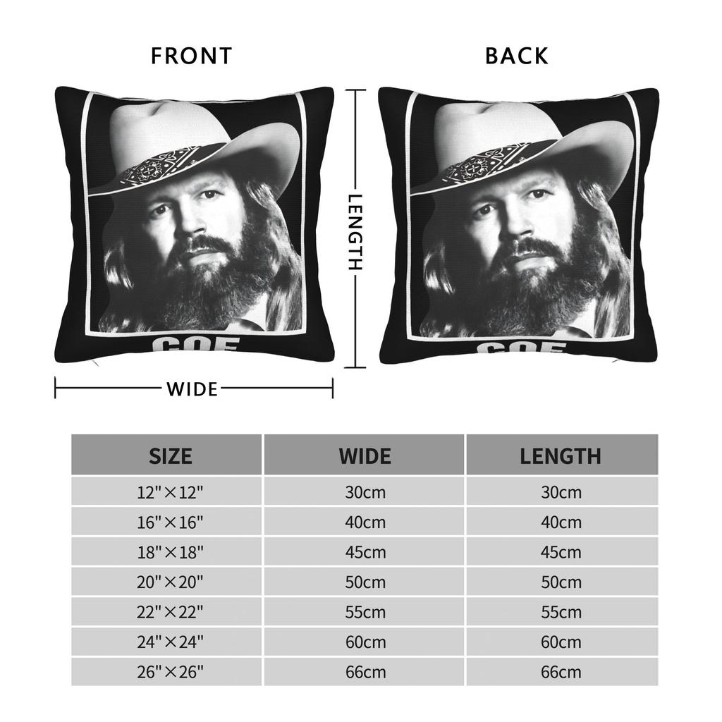In Memory Of David Allan Coe 1939- Pillowcases Retro Portrait Tribute Pillow Case For Living Room Bed Chair Pillow Cover