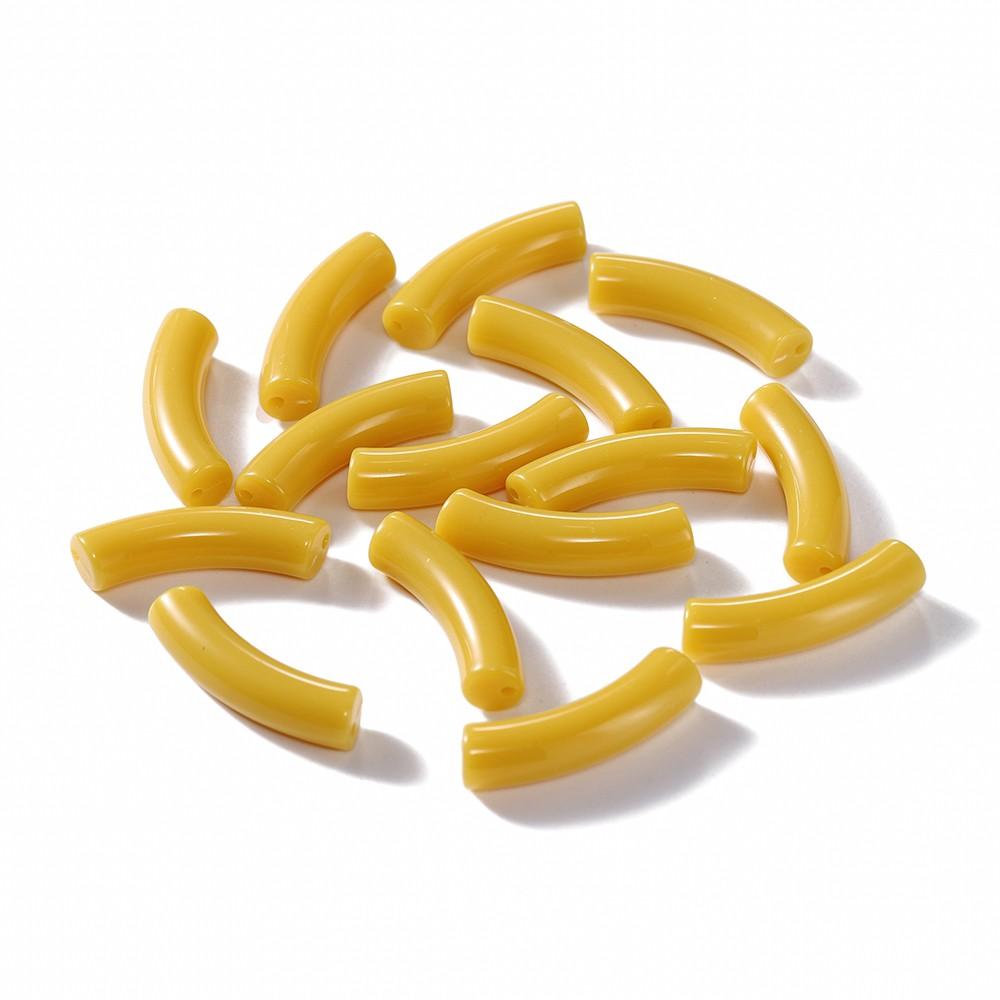 

10Pcs/Lot 10*33mm Bent Pipe Bead Acrylic Curved Tube Beads for DIY Bracelet Necklace Pendant Jewelry Making Findings Accessories 10 Pcs жёлтый