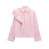 Za Autumn New Arrivals Women's Clothing Zr European and American Style Fashionable Shoulder Puff Design Poplin Shirt 2510259