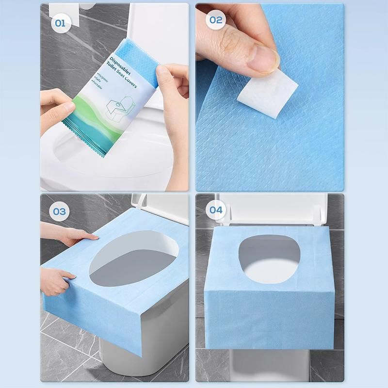 5~50pcs Disposable Toilet Seat Cushion Non Woven Fabric PE Film Isolation of Dirt Waterproof Portable Travel Hotels Supply TMZ