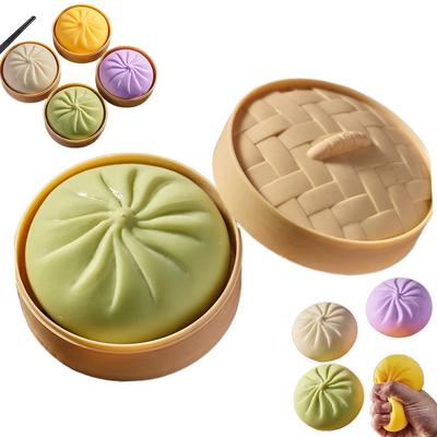 Colorful Dumpling Squishes Stress Balls Squeeze Dough Ball Squishy Bun Anxiety Relief Adult Squeeze Toy Anti Stress Adhd Add