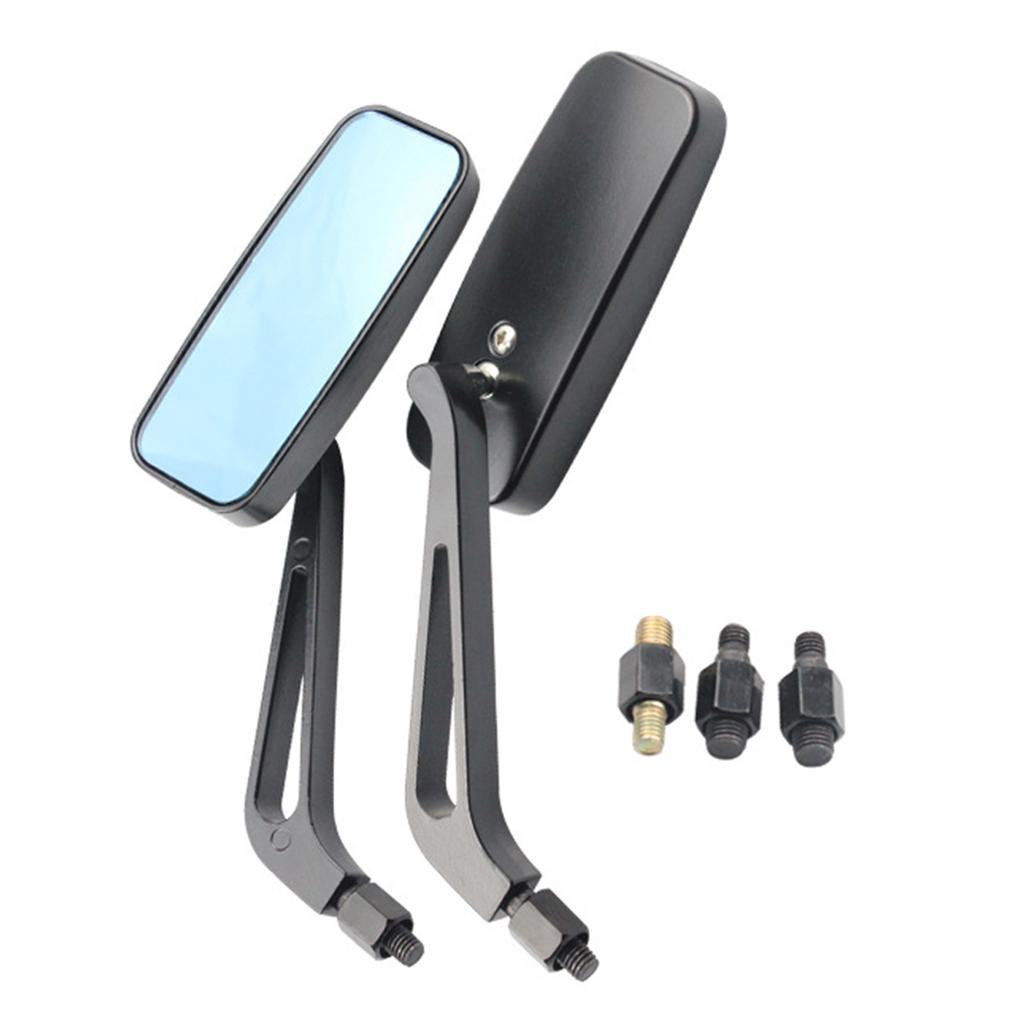 2pcs Motorcycle Rearview Mirror Rectangular Aluminum Alloy Universal Handlebar Mirror for Motorbike