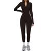 Plush Zipper Jumpsuit - Warm, Slimming, Long Sleeve Sportswear for Winter & Autumn