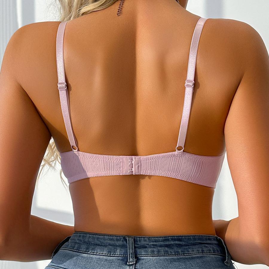Steel Ring Gather Anti-Sag Bra Push-Up Bra with Lace Back Ready Stock