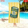 Spielerisches Retro Strandtuch Übergröße Sardinendosen-Print Mikrofaserhandtuch für Sommer, Pool und Strand