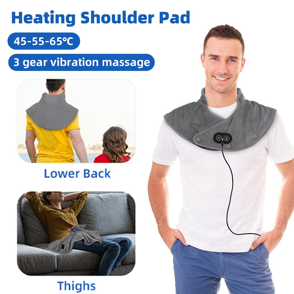 Electric Neck And Back Shoulder Massage Shawl Shoulder Vibration Massager Heating Scarf Keep Warming Shoulder Back Warmer Pad