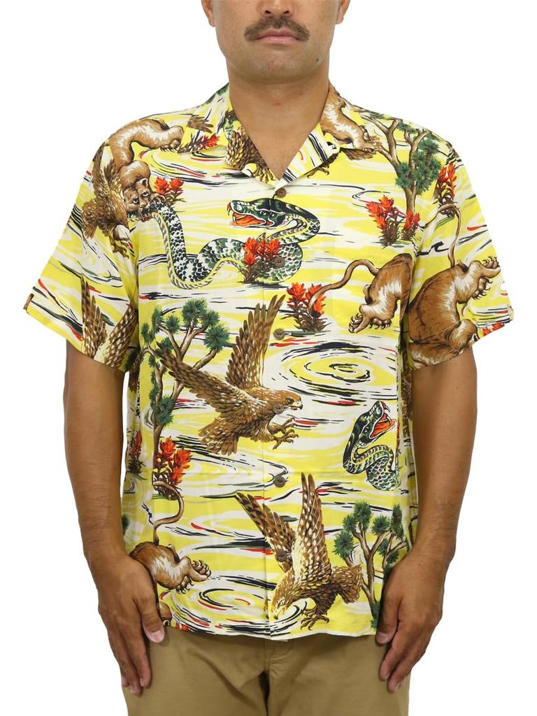 Polo Ralph Lauren Classic Fit Vintage Rayon Short Sleeve Aloha Size Multi 0104553 Men's Shirt, XL, (Yellow), [Used]