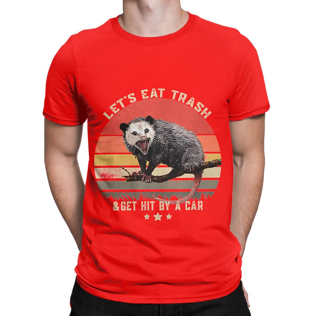 Let Eat Trash Get Hit By A Car Vintage Opossum Graphic 100 Cotton TShirt Possum Tops Tees For Unisex