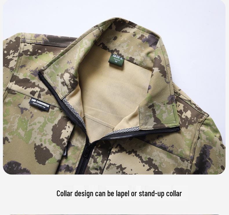 Men's Workwear: Breathable Camouflage Suit for Spring & Autumn - Durable, Thick, Wear-Resistant Outdoor & Training Gear.