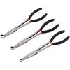CASOMAN 3Pcs 11" Hose Gripper Plier Set, Black & Red, 5/16-Inch, 1/2-Inch, 3/4-Inch Dia, Offset Spark Plug Boot Removal Pliers Serrated Jaws for Hard