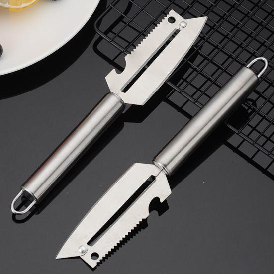 Vegetable Peeler with Ergonomic Handle 2 In 1 Bottle Opener Stainless Steel Peeler for Melons Potatoes Cucumbers Pumpkin Sugar Cane
