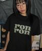 RONRON Pattern Logo Basic Fit T Shirt Black Yellow
