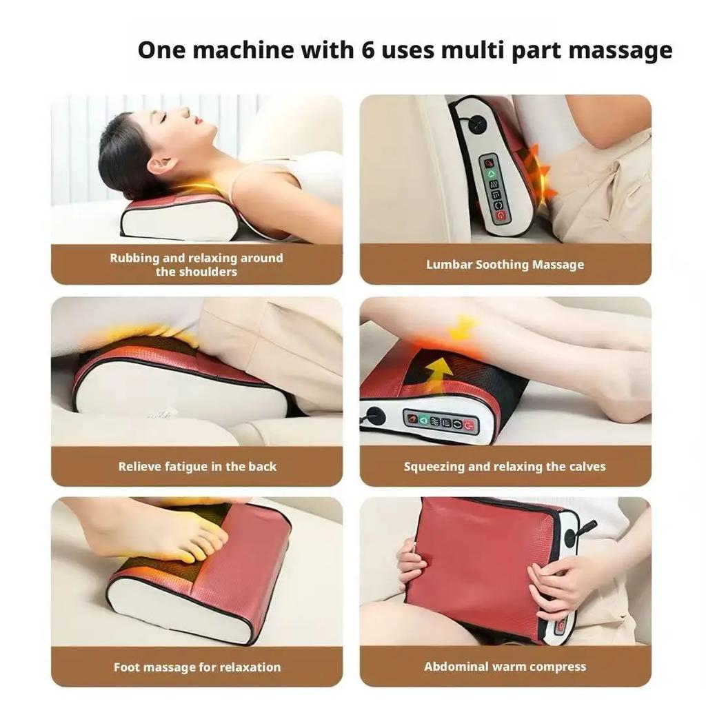 Xiaomi Deep Tissue Kneading Massage Pillow Neck Cervical Massager Adjustable Modes Body Relax Tool For Shoulder Back Waist Leg Pain