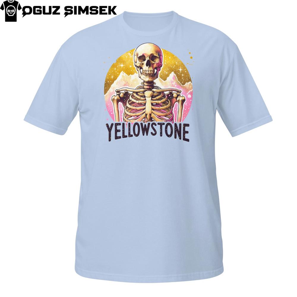 

Yellowstone Skeleton T-Shirt | Funny Bold Sunset National Park Gothic Western XL