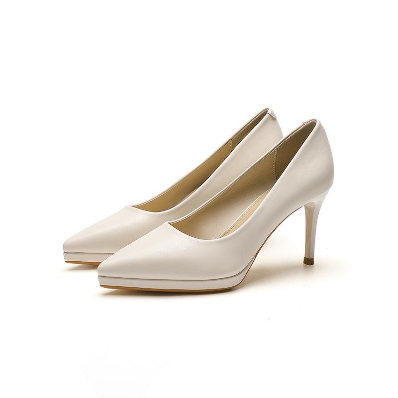 

8088-2 туфли-лодочки с острым носком на высоком каблуке женская обувь корейская версия темпераментный тонкий каблук одинарные туфли с мелким вырезом водонепроницаемый столовый этикет s 34