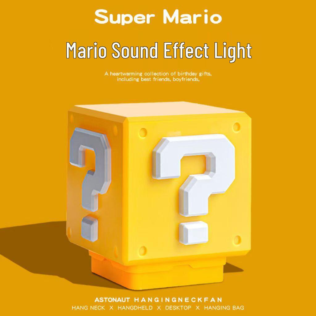 Mario Question Block Star Night Light with Sound & Touch Activation