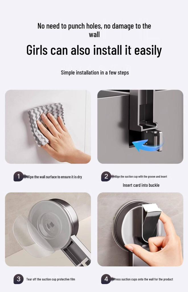 Wall-Mounted Soap Holder with Suction Cup for Bathroom Storage