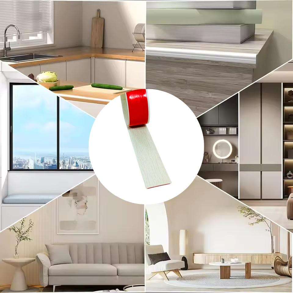 1PC 1M/2M PVC Wood Floor Transition Strip Edge Closing Strip Self-adhesive Seam Strip Flat Buckle Dge Pressing Threshold Strip