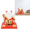 Solar Waving Cat Vivid Lovely Auto Waving Arm Fortune Cat Statue for Car Dashboard Window Decoration 3.15in