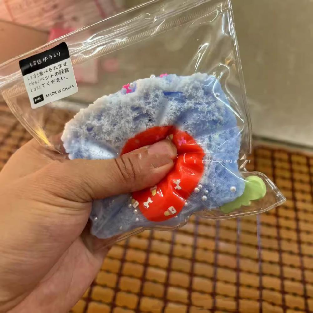 Squishy Creamy Strawberry Toast Puree Clear Cloud Toast Soft Jelly Rainbow Dessert Mochi Squeezing Stress Relief Girl Toy Gift