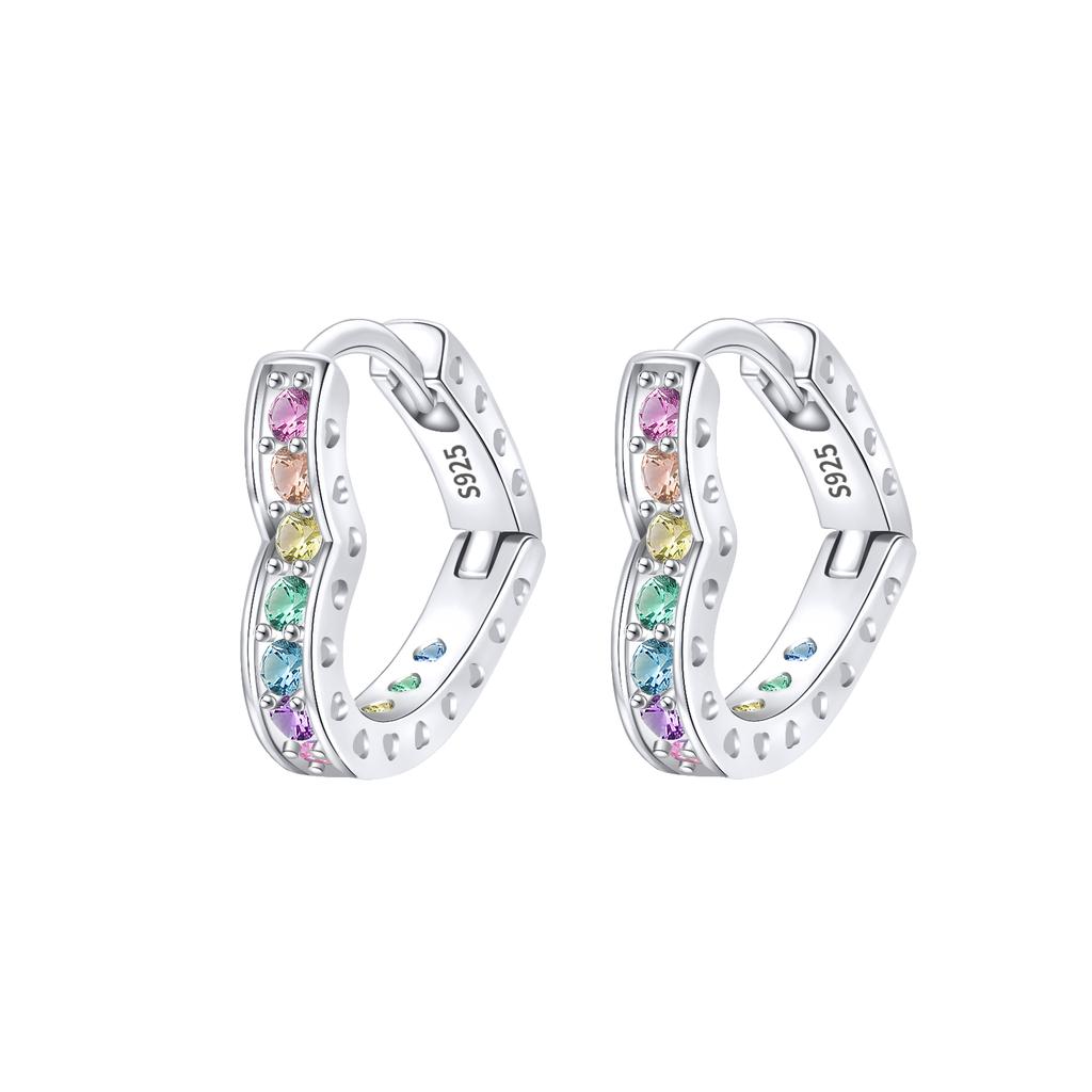 925 Silver Cute Shiny Stud Earring Bow Flower Unicorn Heart Shell Feather Fit Fashion Fine Jewelry Gift for Women