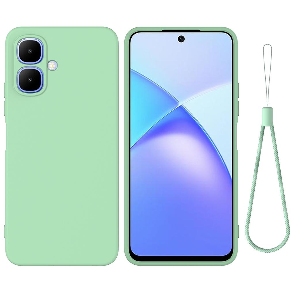 For TECNO Pop 10/TECNO Spark Go 2 4G/Infinix Smart 10 Liquid Silicone Case Phone Back Cover with Hand Strap