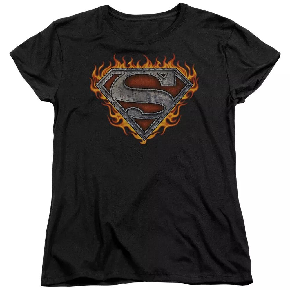 Superman  Iron Fire Shield  Women s T-Shirt XL
