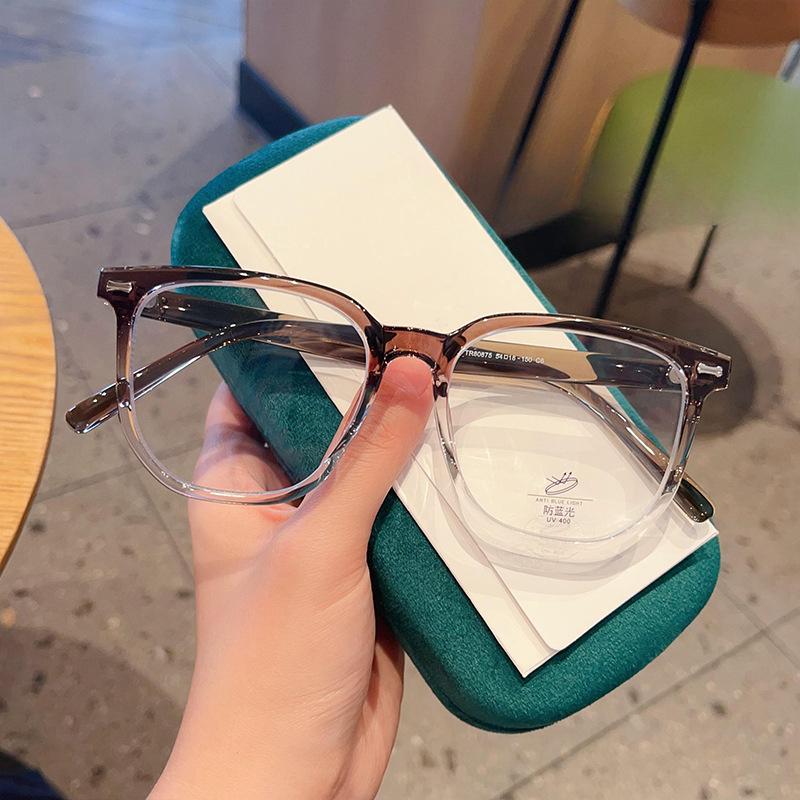 Fashion Online Celebrity Schwarzer Rahmen TR90, schlichtes Polygon, großer Rahmen, Brillengestell kann mit Brillenträgern ausgestattet werden.