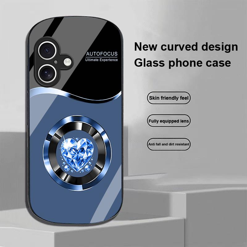 Okrągły Diament na Apple IPhone 16 11 13 15 14 Pro Max 12 Mini 7 8 Plus XR X XS Etui na telefon ze szkła hartowanego o eliptycznym kształcie