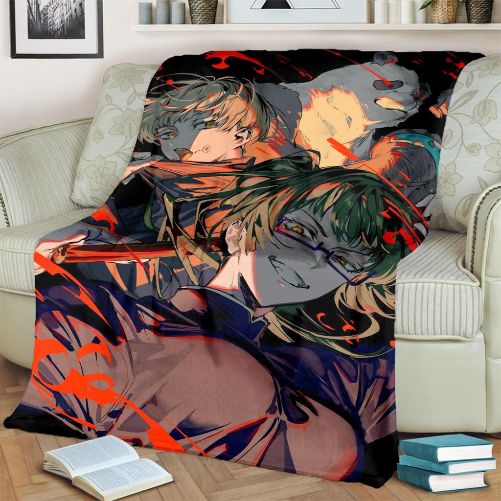 Jujutsu Kaisen Soft Flannel Blanket Warm Comfortable for Bedrooms, Sofas, Beds, Chairs, Picnics, Travel