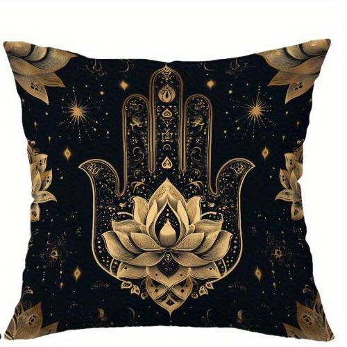 

Cosmic Print Decorative Cushions Sun Moon Hamsa Lotus Polyester pillowcase, sofa decorative cushion cov Headboard Pillow 45x45cm