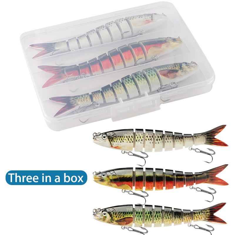 

3pcs in one Pack 8-Segments Fishing Lure Bionic Fake Bait Set Long Casting Slow Sinking 13.5cm 20g Realistic Hard Bait 3 Pcs in one set